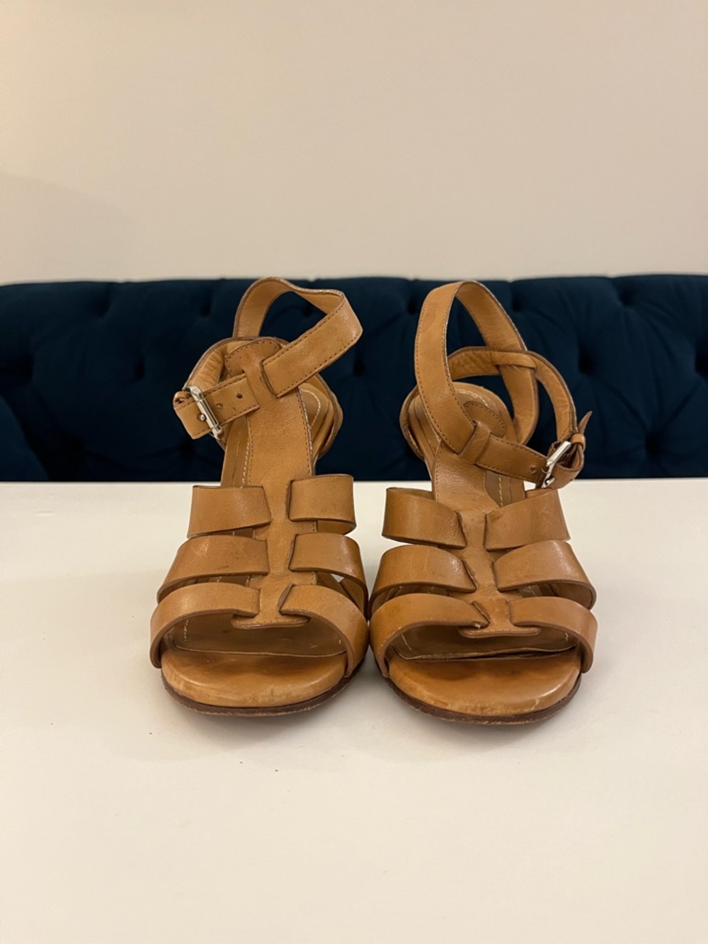 Theory Brown Leather Wedge Heels Size 36 (US 6)